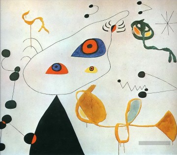 Tableaux abstraits célèbres œuvres - Femme et oiseau dans la nuit 3 dadaïste
